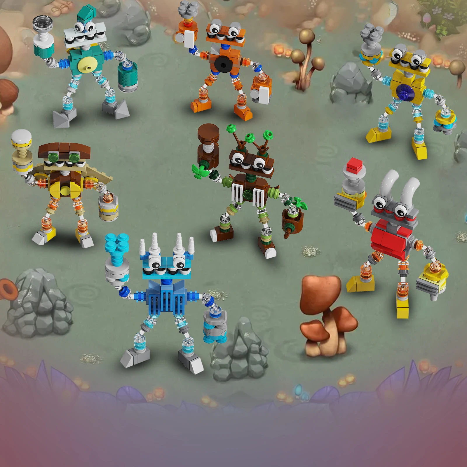 BuildMoc 7 In 1 My Singing Song Chorus Wubbox Robot Building