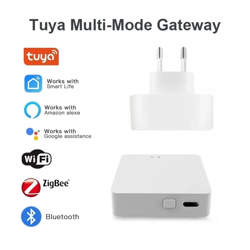 Smart Tuya Zigbee Bluetooth Mesh Hub Multi-mode Gateway Wireless Plug in Hub Bridge Support Home Linkages Alexa Google Voice