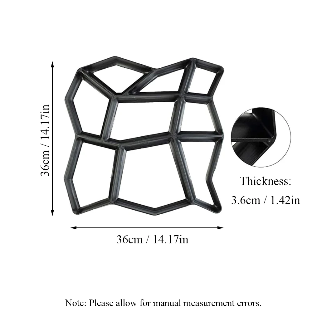 Garden pavement mold DIY path maker paver mold reusable concrete cement stone design paver mould garden decoration paving tool