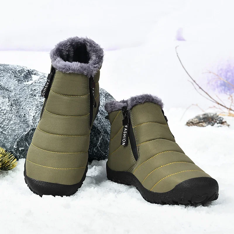 Men's Snow Boots Outdoor Waterproof and Warm Cotton Shoe Cover Winter Men's Boots Travel Non Slip Outdoor Hiking