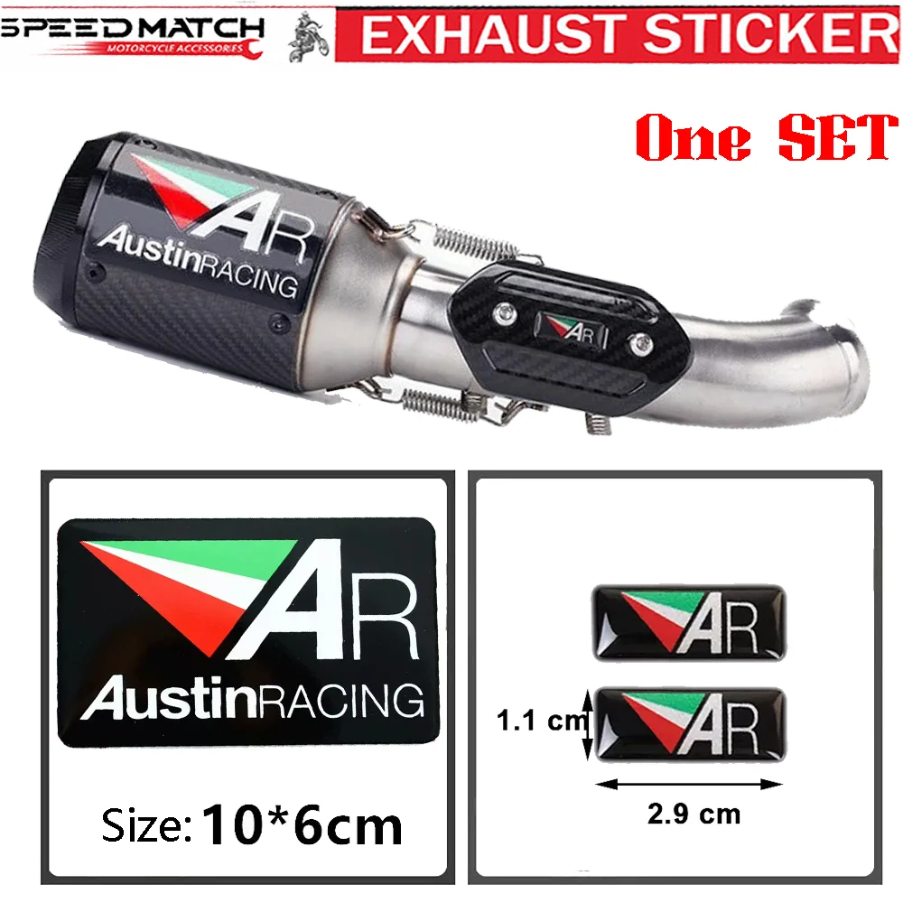 

For Austin Racing Motorcycle Escape Exhaust Sticker CF MOTO Suzuki Kawasaki KTM Yamaha CB650R Z900 S1000rr R1 R3 R6 MT 07 09 790