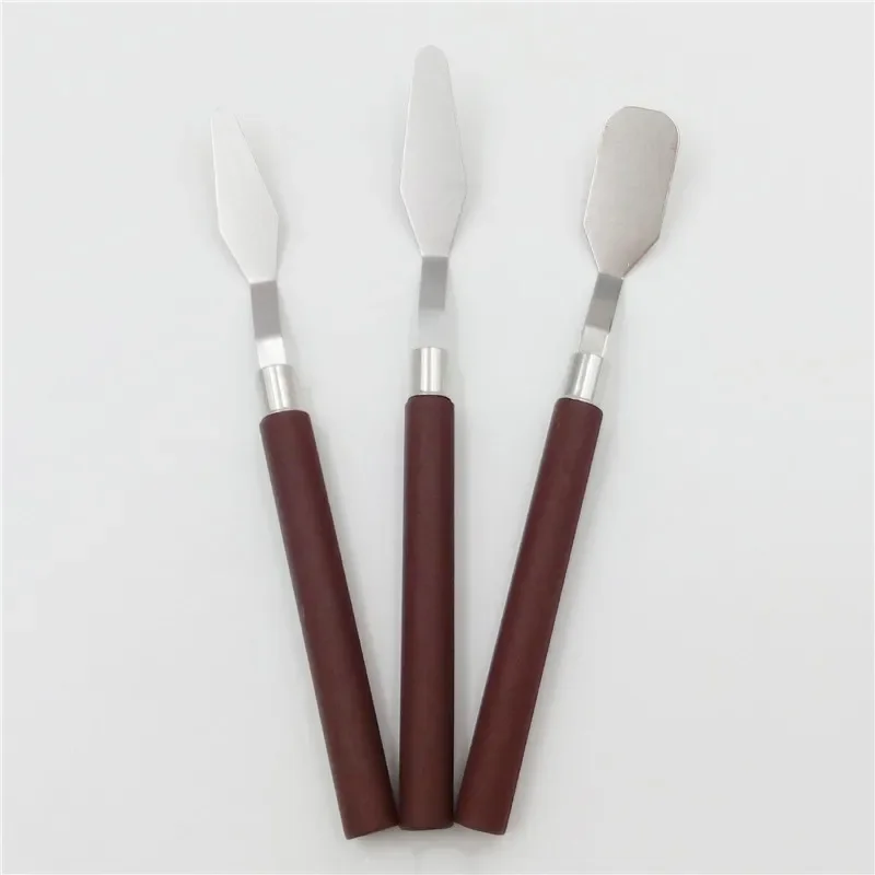 3Pcs Stainless Steel Oil Painting Knives Artist Crafts Spatula Palette Knife Oil Painting Mixing Knife Scraper Art Tools
