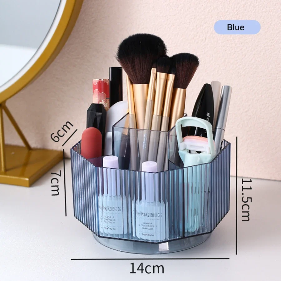 1PC Multi-function Rotating Makeup Brush Storage Box Lipsticks Storage Rack Desktop Large Capacity Makeup Organizers Box