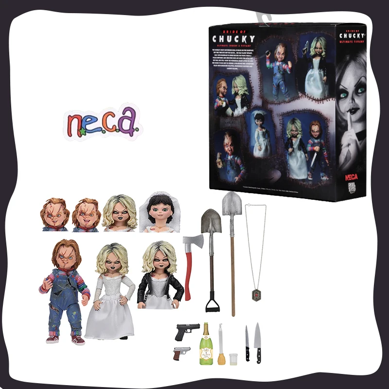 Originale Neca 42114 Sposa Di Chucky Ultimate Chucky E Tiffany 2 Pack 7 Pollici Action Figure Collection Modello Giocattolo Regali Di Natale