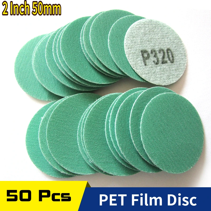 

Sanding Discs 2 Inch PET Film 50MM Hook Loop Wet Dry Sandpaper for Random Orbital Sander Woodworking Car Polishing Finishing