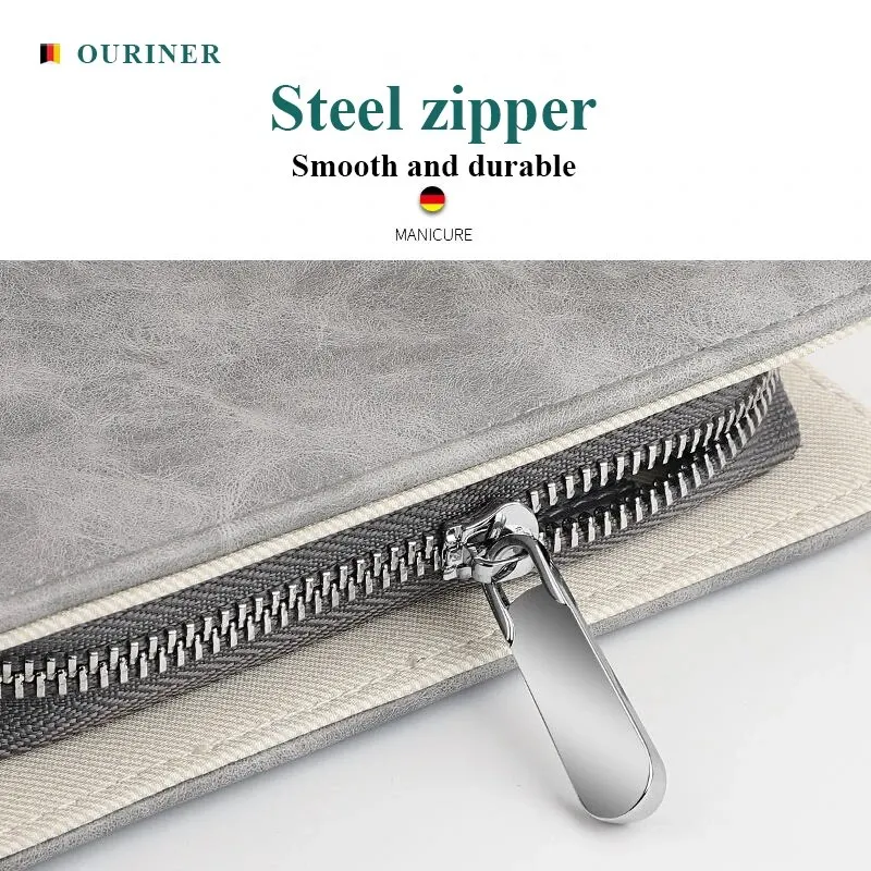 모란디 그레이 매니큐어 세트, 최상급 풀 그레인 암소 가죽 포장 손톱깎이 키트, 완벽한 선물, 친구 가족