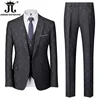 Jacket Vest Pants High -end Brand Plaid Official Business Office Suit 3Pcs or 2pcs Set Bride's Wedding Dress Party Male Suits 3