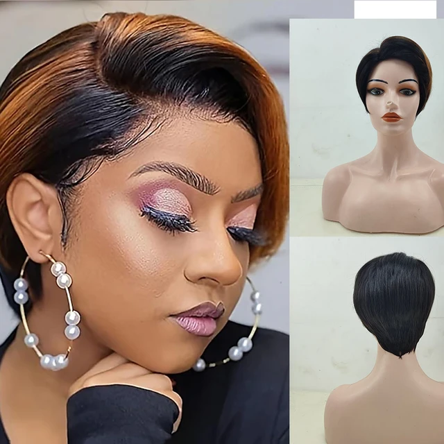 HAIRJOY – perruque synthétique courte et lisse pour femmes afro-américaines 1