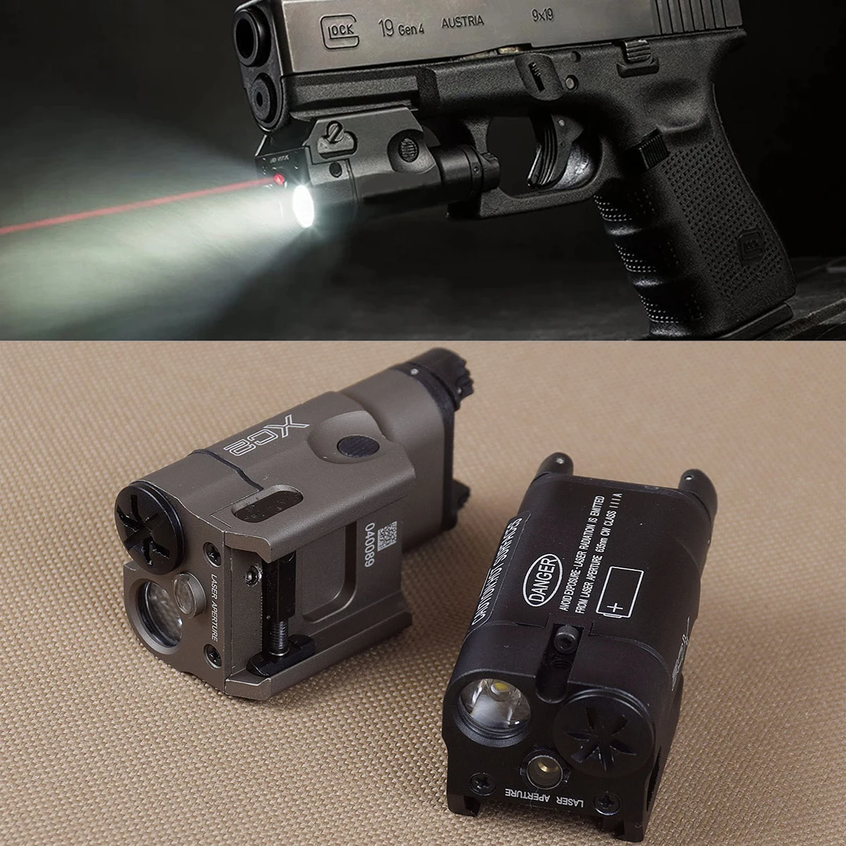 

Tactical SF XC2 Weapon Gun Light Red Dot Laser Pointer Sight For Airsoft Glock 17 19 18c Hunting 200 Lumens Handgun Flashlight