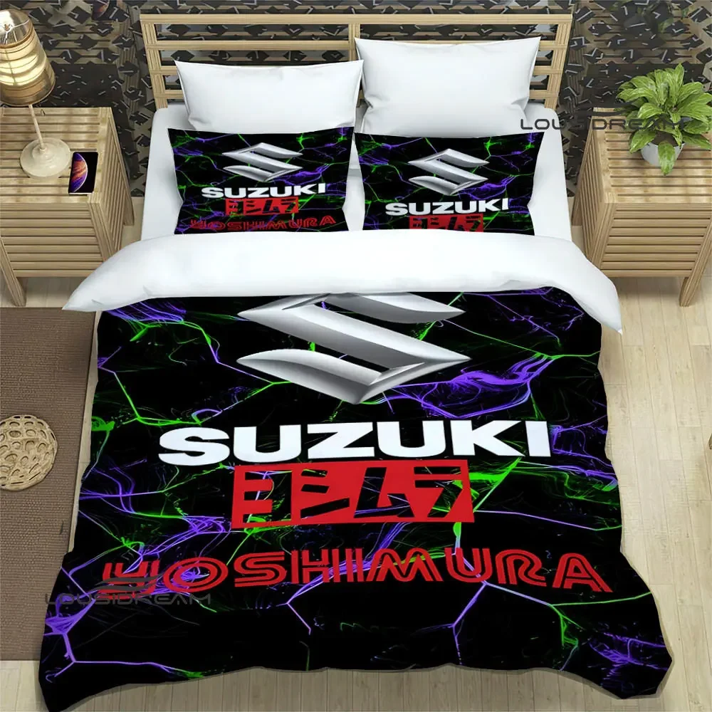 

S-SUZUKI motorcycle Bedding Sets exquisite bed supplies set duvet cover bed comforter set bedding set luxury birthday gift