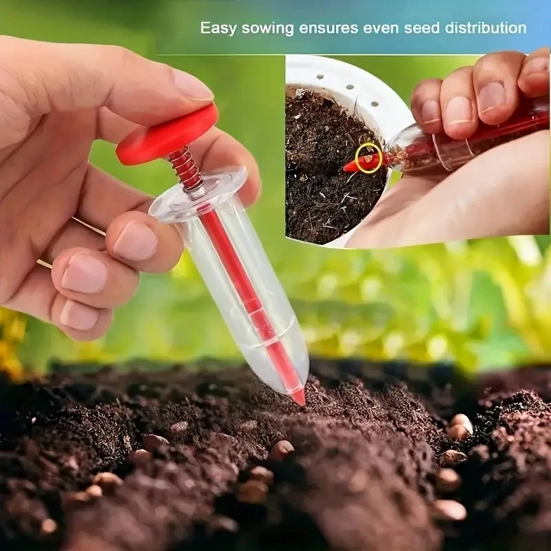 Dixiong Mini Plant Seed Sower Planter Adjustable Handheld Flower Grass Syringe Seeder Dispenser Garden Seeding Tools