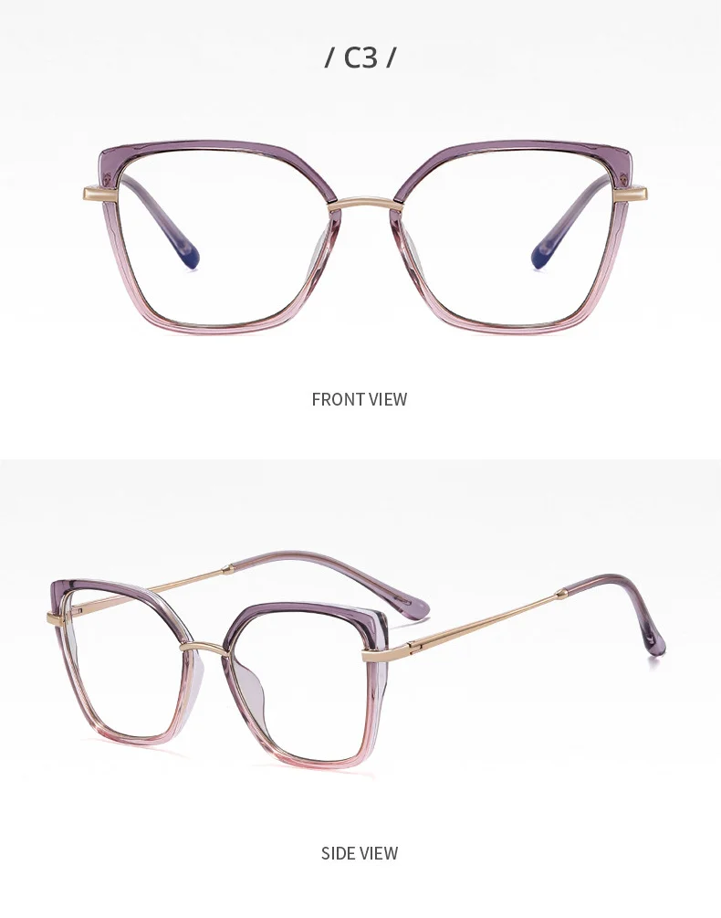 Hochwertige tr90 Damen brillen rahmen Damen brillen rahmen für Frauen verschreibung pflicht ige medizinische Brille Null Computer brille – Detail 8