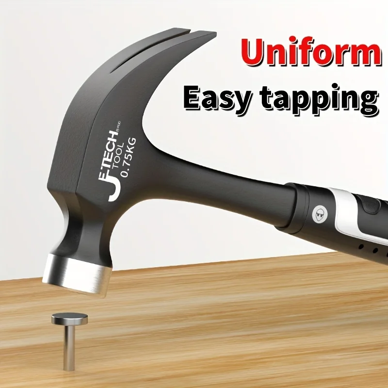 1pc Integrated Claw Hammer, Professional Woodworking Joinery Home Carpentry Hand Hammer, Nail Hammer, Non-Slip Multifunctional H 2