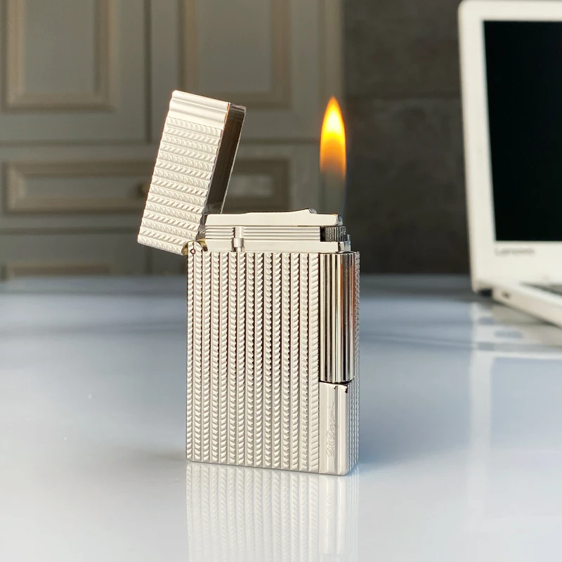 

New Commemorative Edition Metal Single Double Flame Luxury Lighter Ping Sound Natural Paint Cigarette Smoking Butane Lighter