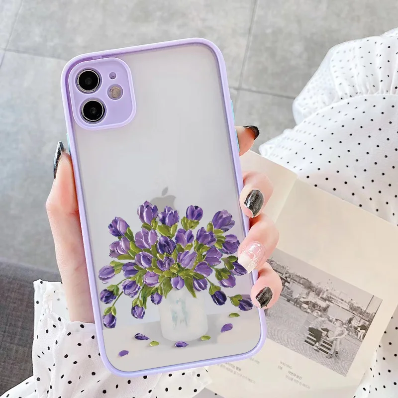 thumbnail image 1 of Retro Oil Painting Flower Phone Case For iPhone 11 12 Pro Max 15 Pro Max 13 12 Mini X XR XS SE 2020 8 7 Plus 14 Plus Covers, 1 of 5