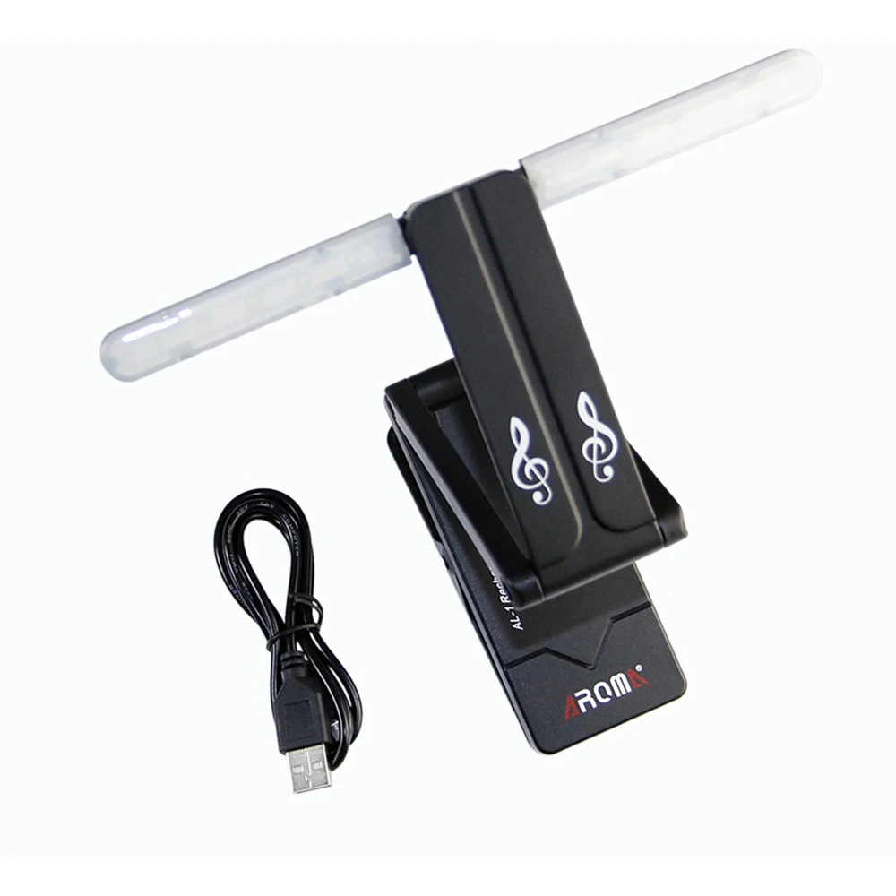 Aroma Al1 Led Clipe em Suporte de Música Luz Orquestra Folha Lâmpada de Leitura Usb para Guitarra Piano Led Luz Palco ou Folha de Música Led Luz