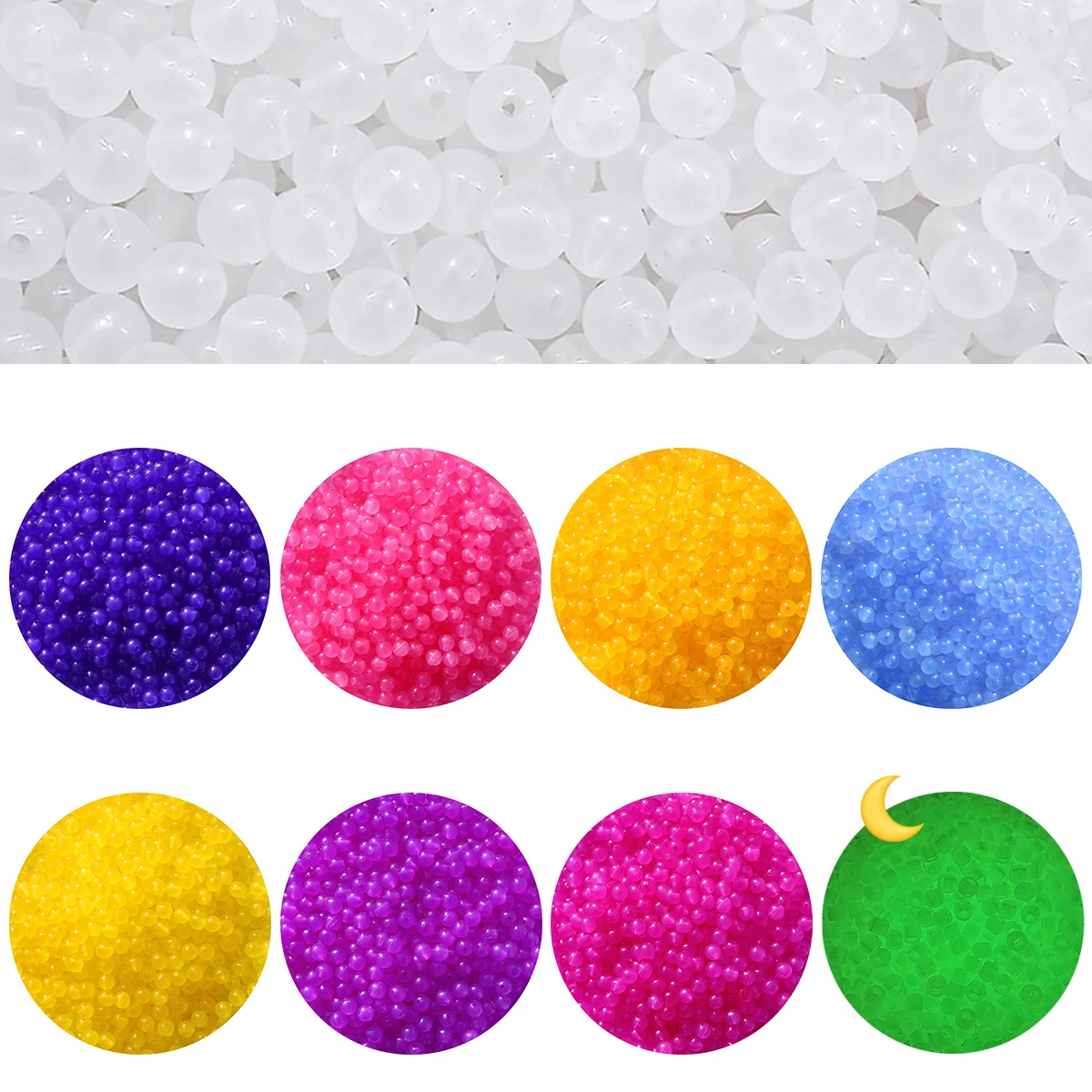 100-300PCS 6x8mm UV Changing Reactive Acrylic Beads Glow In The Dark  Luminous Pony Beads DIY Bracelet Necklace Jewelry Making