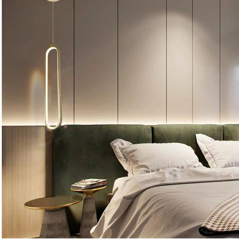 

CHJJLL Home Led Pendant Light Indoor Living Room Long Cable Pendant Lamp with Black Gold Aluminum Dining Room Bedroom Lighting