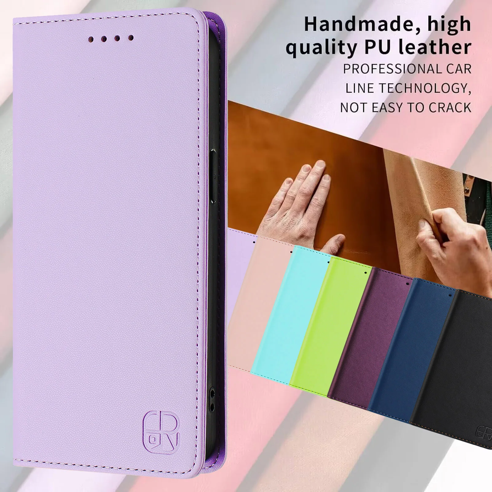 Magnetic RFID Blocking Leather Phone Case with Card Slots and Anti-Scratch Wallet Cover