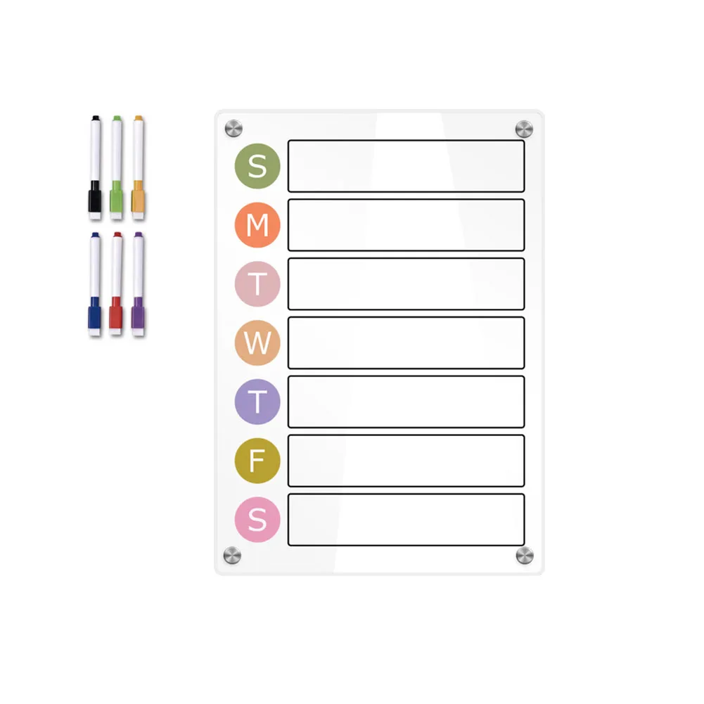 

Stay Organized with Acrylic Refrigerator Calendar Set Erasable and Easy to Clean Includes Weekly Planner and Memo Board