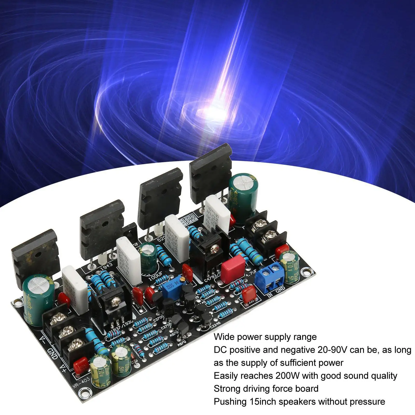 200W Digital Mono Power Amplifier Board A1943 C5200 High Power AMP Module for Speakers