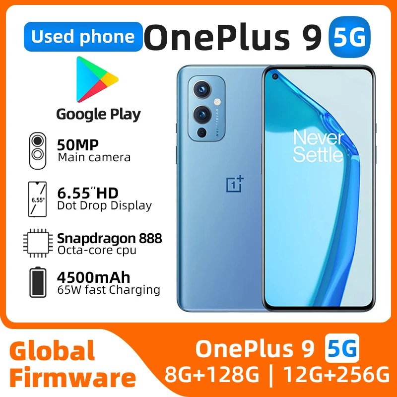 OnePlus-9スマートフォン,5g,snapdragon 888プロセッサ,12GB RAM,256GB