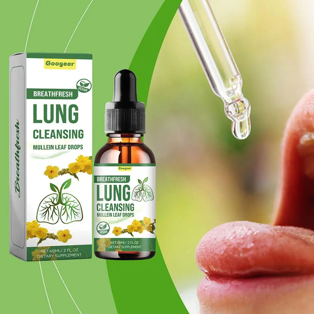 BIYODE Natural Mullein Extract Lung Cleansing Drops Lung Purification Detoxification Boost Immunity Prevent Respiratory Diseases