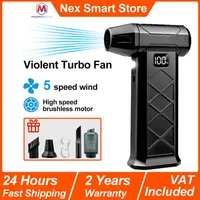 Violent Turbo Fan, Super Strong Wind 5 Speeds, Multifunctional Handheld Turbo Fan, Blowing Snow Cleaning, Portable Fan 110000RPM