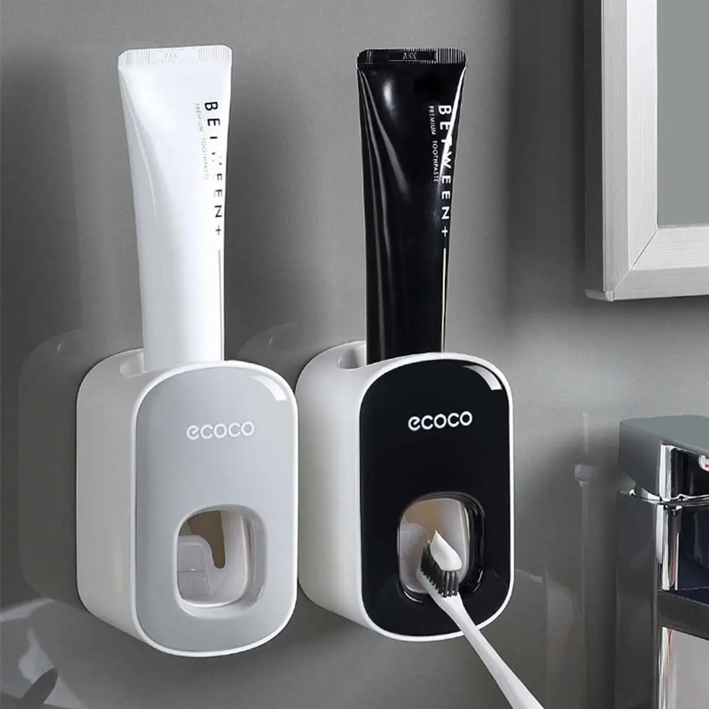No-punch Lazy Wall Mount Useful Automatic Toothbrush Holder Toothpaste Squeezer Bathroom Accessories Toothpaste Dispenser Toothpaste Squeezer Toothpaste Dispenser
