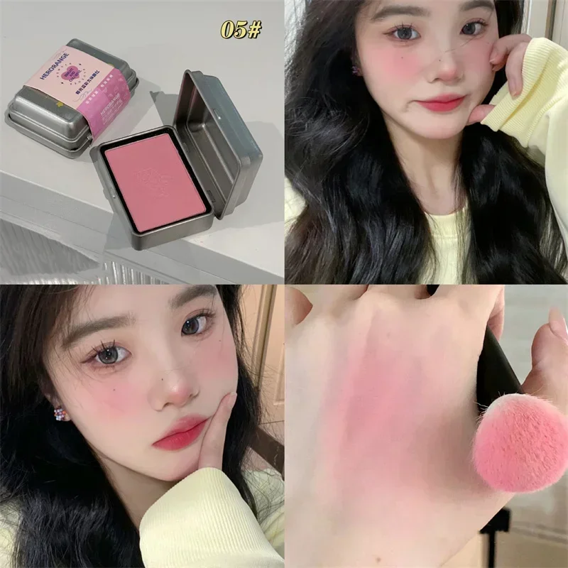 Iron Box Blusher Mineral Powder Long-lasting Natural Cheek Contour Tint Pink Facial Blusher Cosmetics Single Color Blush Palette powder blusher blush powder blush plate facial blusher monochrome blush