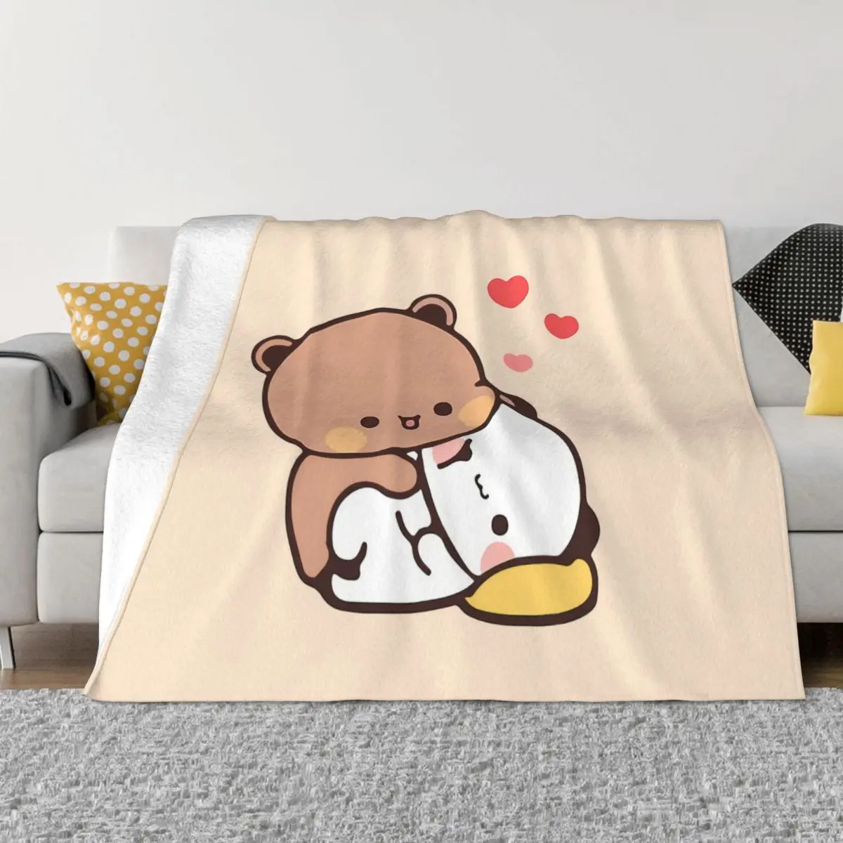 

Фланелевое Одеяло Bubu Dudu с мультяшным рисунком, портативное домашнее покрывало для объятий