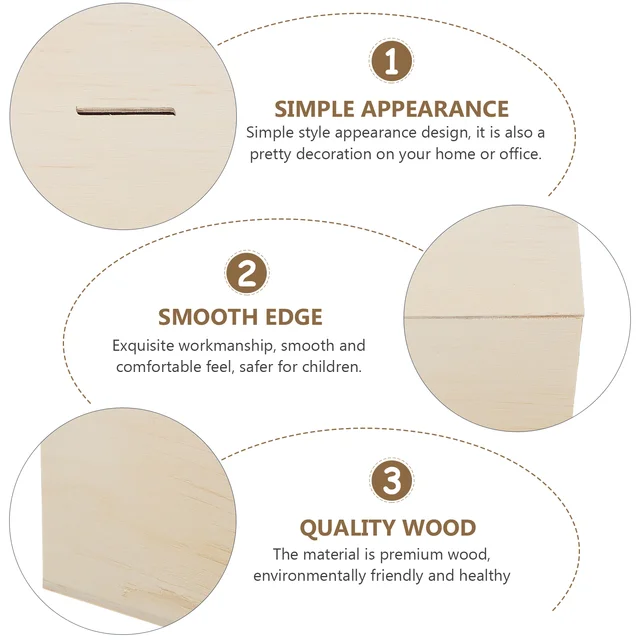 3 Dc-K Festett Fa Malacka Bank Többfunkciós Bankok Gyerekeknek Pénztároló Doboz Gyerekjáték Szervező Kis Érme Tok Barkácsolás - Image 2