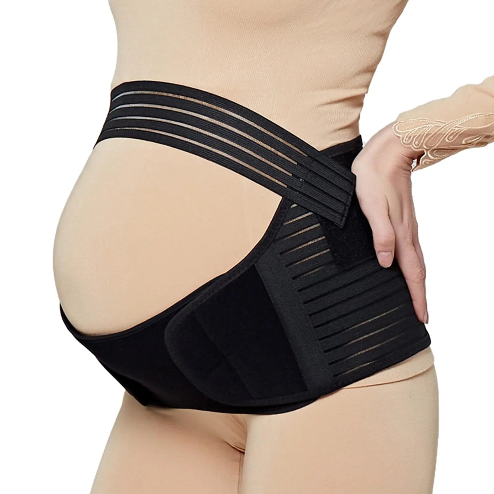 Pregnancy Supporting Band Belly Brace Black, Adjustable Convenient Comfortable