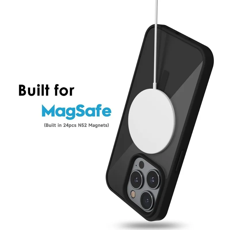 Anti-Yellowing Matte Transparent Phone Case with Magsafe Magnetic Clear Cover
