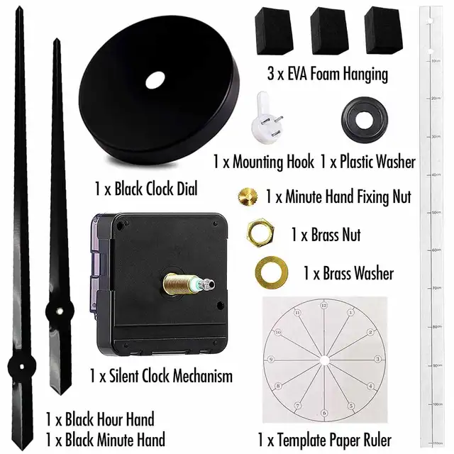 MCDFL Large 3D Wall Clock Assembly Set Metal Clocks Modern Design Watch