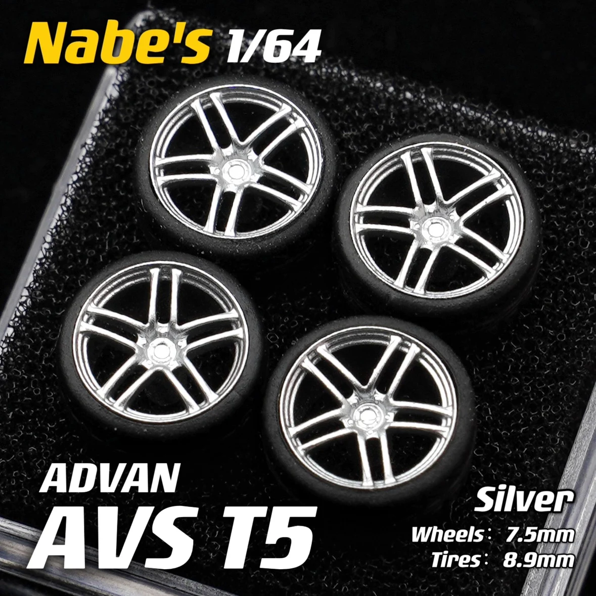 1/64 Nabes Chika Wheels Advan Avs T5 8.9mm 9.7mm Stance
