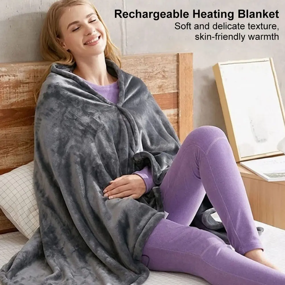 Description Picture 6 of itemUSB Electric Heated Blanket 3 Heating Levels Fleece Heated Blanket Wearable Body Warmer Blanket for Household and Office