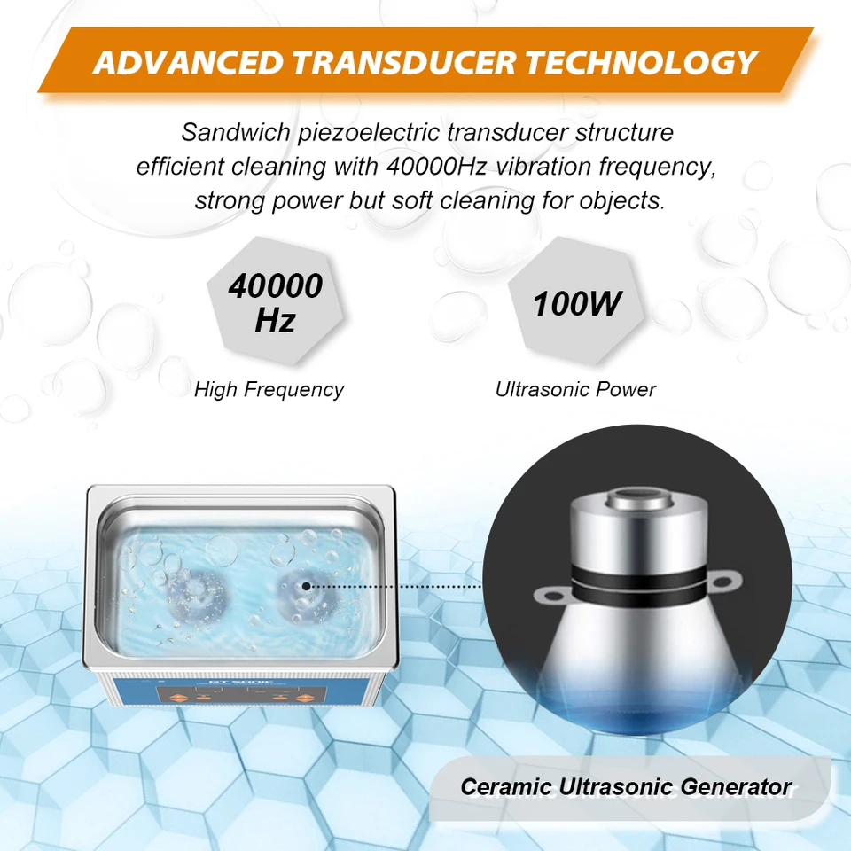 GTSONIC 超音波洗浄機 3L VGT-1730QT-D 業務用 Gtsonic-超音波洗浄機3l 100w,デジタルディスプレイ,加熱