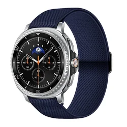 Braided Nylon Elastic Strap for Smartwatch 44mm/40mm/47mm (Midnight)