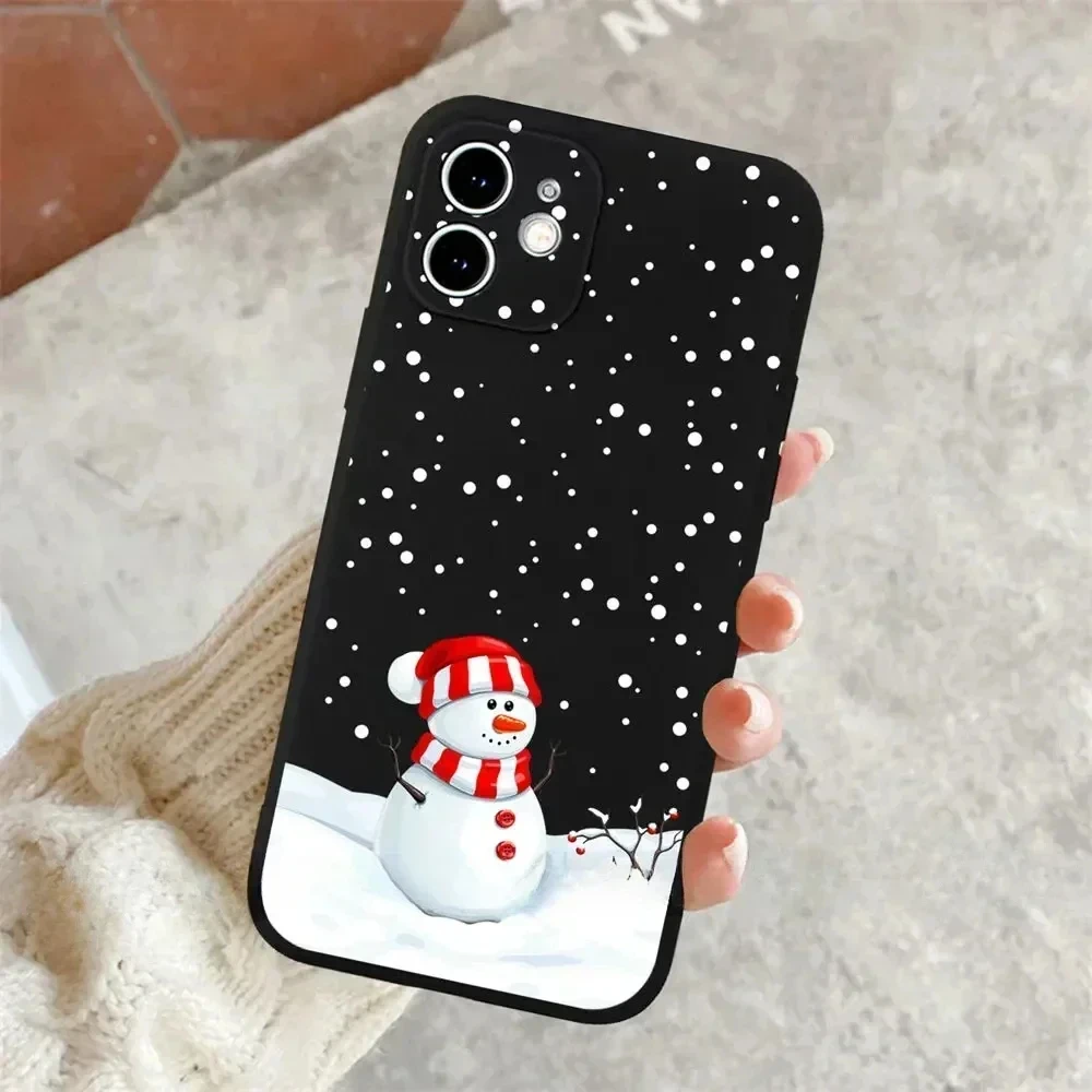 Festive Holiday-Themed Shockproof Silicone Phone Case Cover