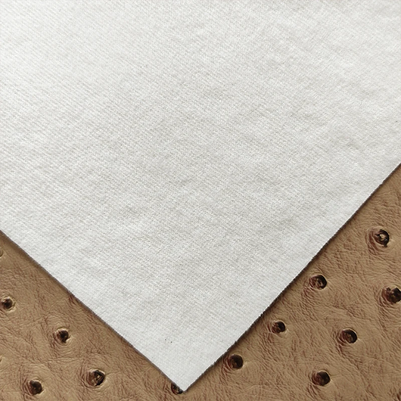 Quality Solid Ostrich Embossed textured faux Leather sheets Roll for Making Bag Decoration Craft Textile 46x135cm