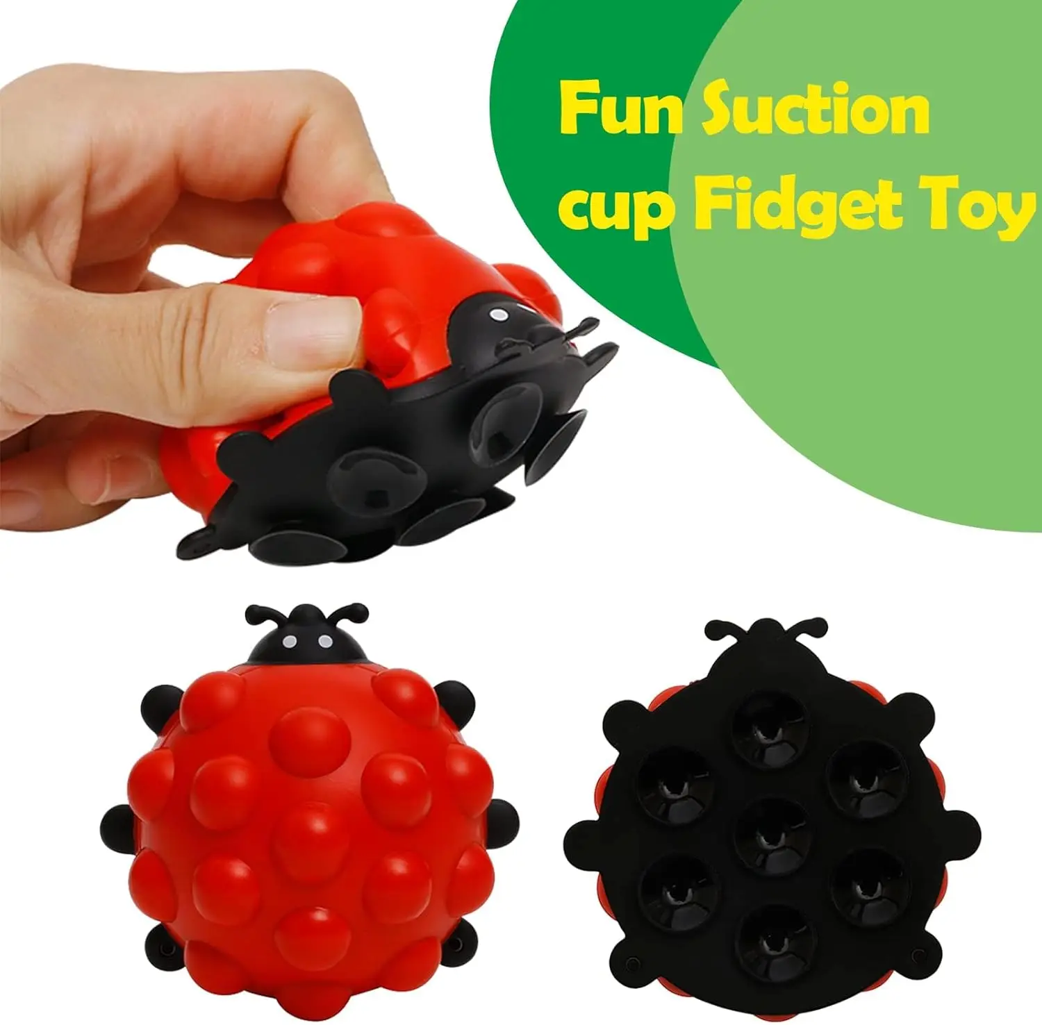3D Ladybug Pop Fidget Toy, Squishies Sensory Bubble Popper Push Squeeze Balls Stress Relief Early Education Toys Gift Christmas 4