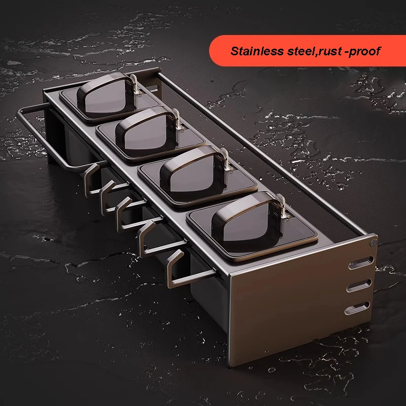 Stainles Steel Kitchen Spice Racks Punch-free Kitchen and Storage Organizer 2 Layer Seasoning Shelf Organization Accessories 3