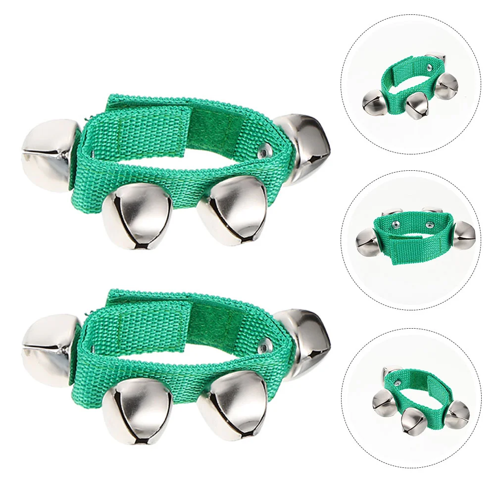 2 Pcs Orff Rattle Children&rsquo;s Toys Bracelet Props Percussion Instruments Alloy Cheering Wristband Bells Music Kids Party