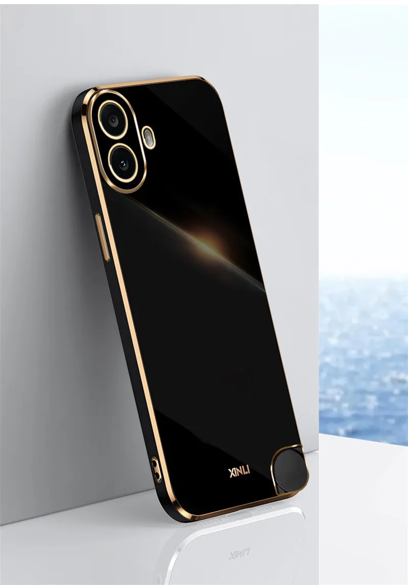 Plating Silicone TPU Bumper Soft Back Cover Matte Phone Case