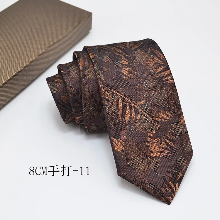 8 cm Krawatte für Herren, Retro, Gold, Rot, Business, breit, Hochzeit, Bräutigam, formeller Anzug, Herren-Krawatte – Detail 15