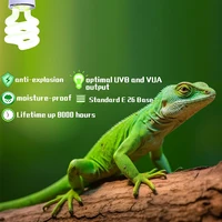5.0 10.0 15.0 UVB Reptile Lamp 13W /26W UV Rays Energy Saving Terrarium Basking Light Turtle Lizard Snake Reptiles Heating Lamps 2