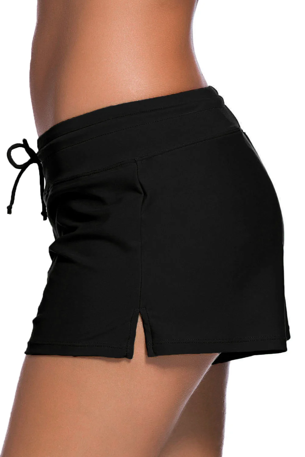 Women Summer Swimming Trunks Ladies Low Waist Lace Up Beach Pants Large Size Nylon Boxer Shorts