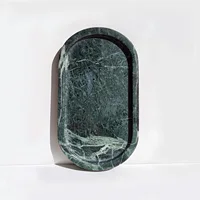 Real Natural Marble Oval Tray for Perfume Candles Jewelry Cosmetic Storage Plate as Gift Green Art Tray for Home Decor 1