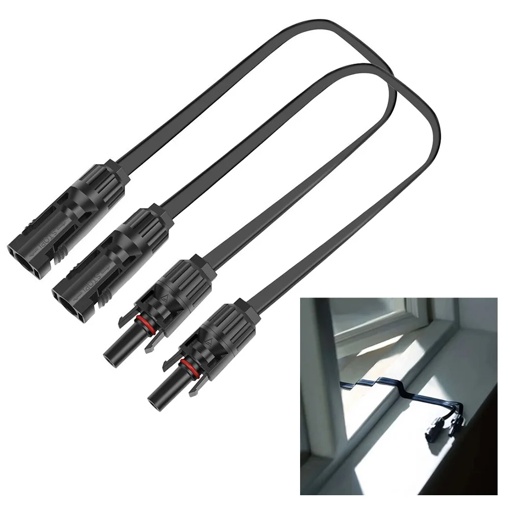 Painel Solar Flexível Fotovoltaica Cabo Cabo de Extensão Dobrável Conector Adaptador 0.5m Par Par